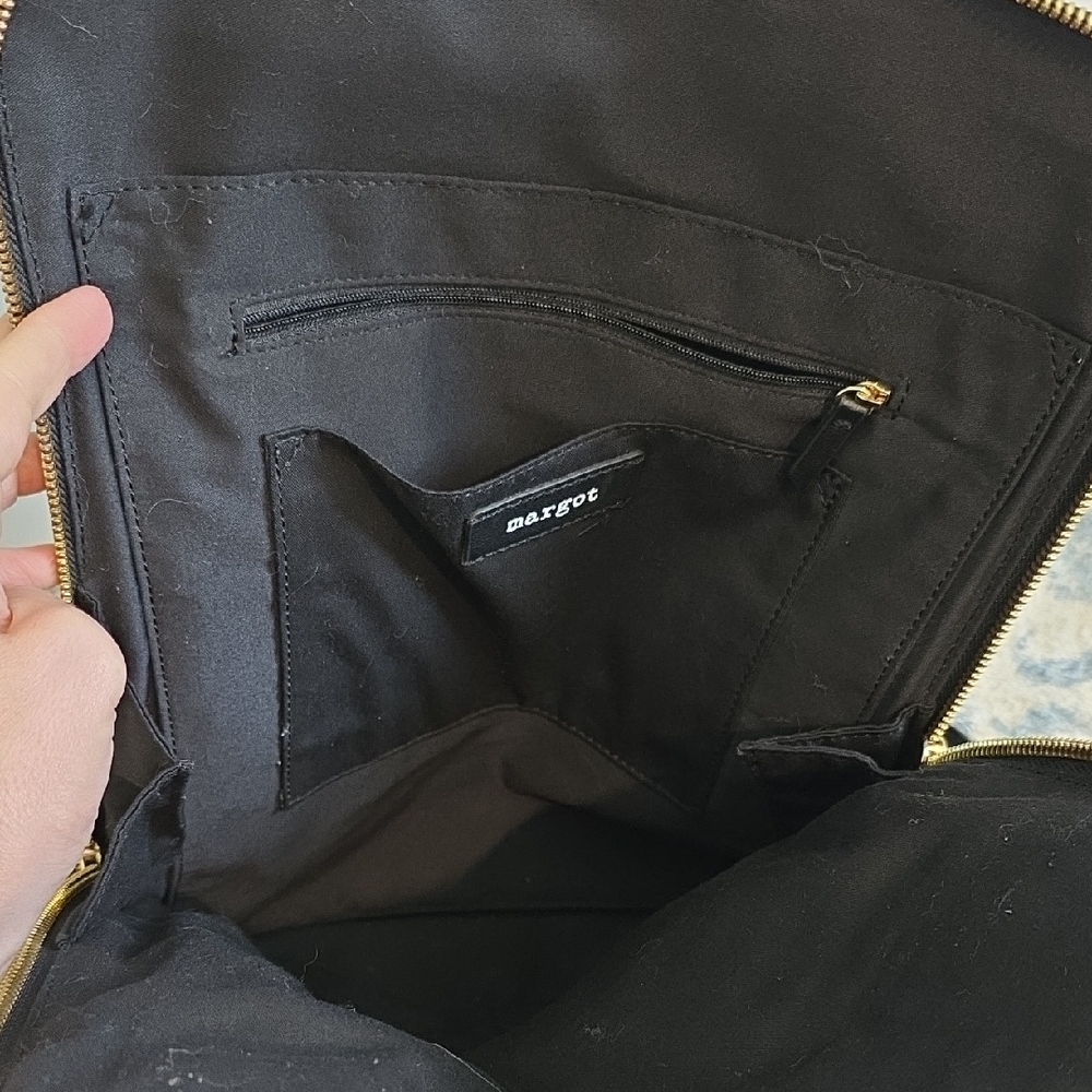 Margot Black Leather Laptop Backpack - Picture 10 of 16
